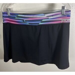Fila Womens Black Purple Band Skirt Skort Tennis Pickleball Sz Large
